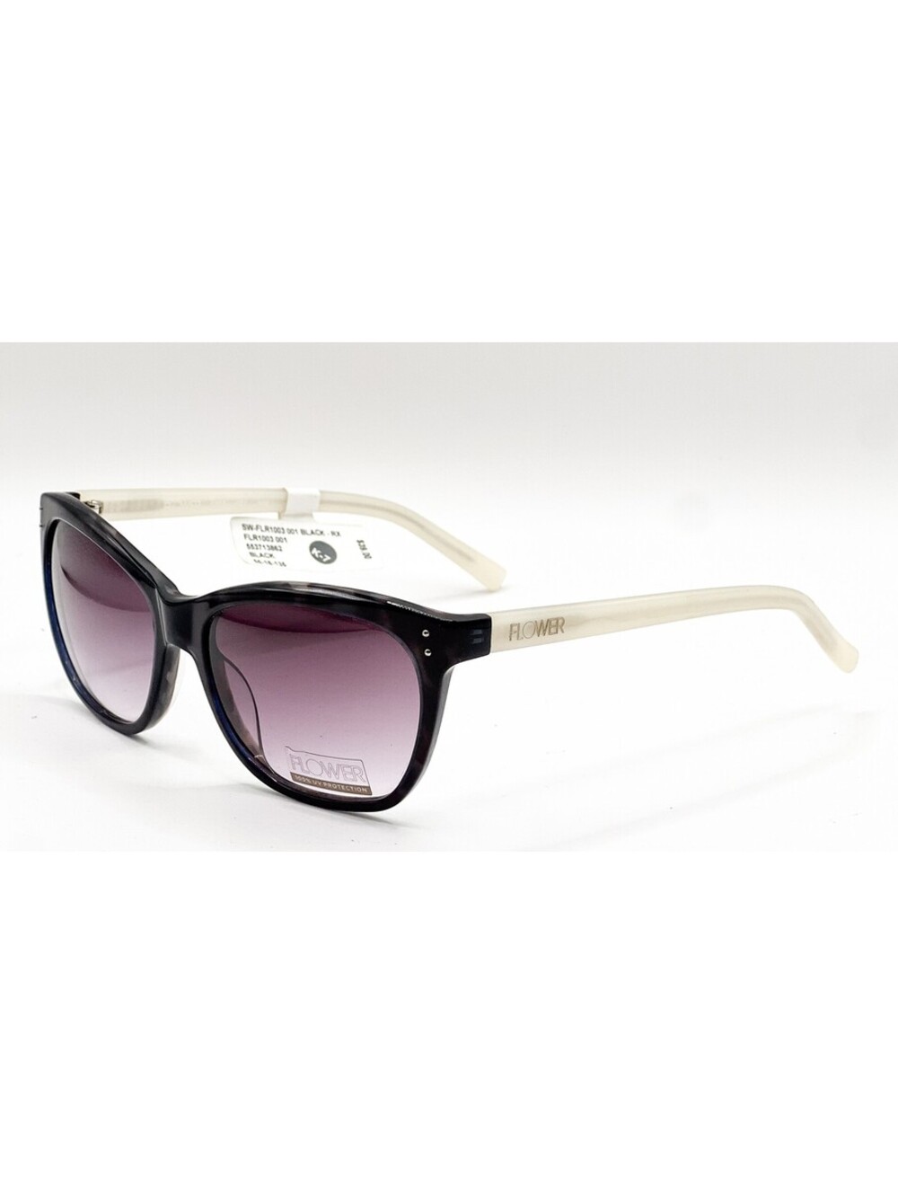Flower 1003 001 Black Cat Eye Authentic Sunglasses 55-18